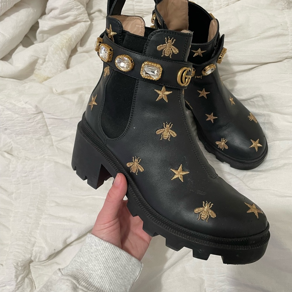 AUTHENTIC (can provide proof) Gucci Embroidered Booties Womens, Like New!